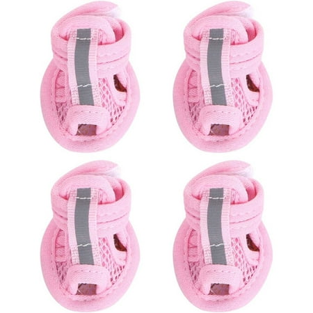 HQREA 4pcs Summer Dog Shoes for Hot Pavement  Breathable Boots for Small Dog Cat Outdoor
