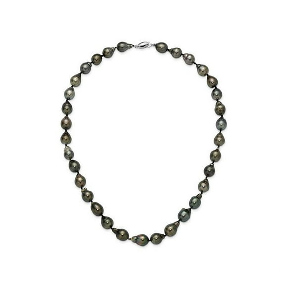 Saltwater Cultured Tahitian Pearl Necklace (8-11mm) in 14K White Gold