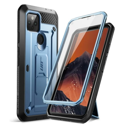 SUPCASE Unicorn Beetle Pro Series Case for Google Pixel 4A 5G (2020 Release), Full-Body Rugged Holster Case with Built-in Screen Protector (Blue)