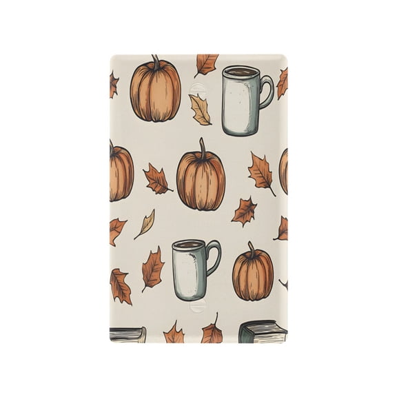 Yayeee Blank Wall Plate Cover 1-Gang 4.5"x2.7" Home Unused Decorative Outlet, Fall Leaves