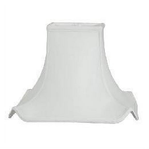 White Silk 10 Inch Rectangular Pagoda Lamp Shade with Matching Harp and Finial