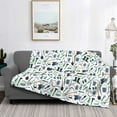 thumbnail image 2 of Rateoe Modern Industry Pattern Flannel Throw Blanket, Ultra-soft Blanket for Bed, Couch, Car, Hypoallergenic Anti-pilling blanket-80"x60"(Horizontal), 2 of 6