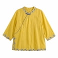 thumbnail image 4 of Womens Plus Size Tops Linen Elbow Length Sleeve Tshirts for Women Crew Neck Pullover Summer Fall Top M-4XL, 4 of 6