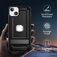 thumbnail image 5 of Petocase for iPhone 14 Plus Case with Stand Rugged Slim Snug Fit Hybrid Matte Design Military Drop Protection Hard Shockproof Bumper Kickstand Phone Cover for iPhone 14 Plus,Black, 5 of 7