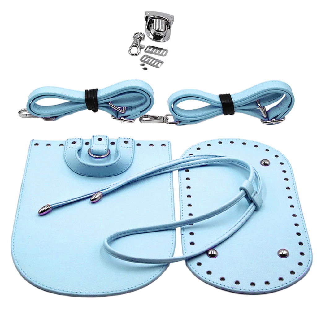 7x Leather Bag Bottom Mat Cushion Pad Flap Cover Drawstring Handbag Bag Making Light Blue
