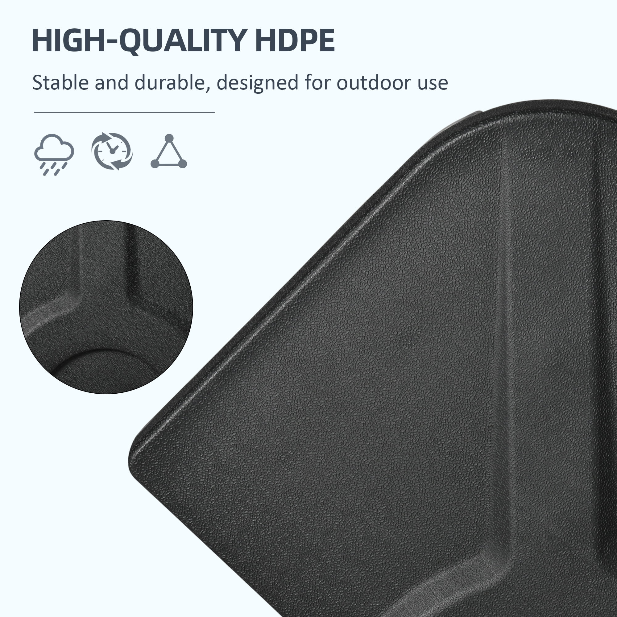 Outsunny 4-Piece 175lb Cantilever Patio Umbrella Base Weights for Offset Hanging Umbrella, HDPE Umbrella Weights for Cross Base Stand, Black