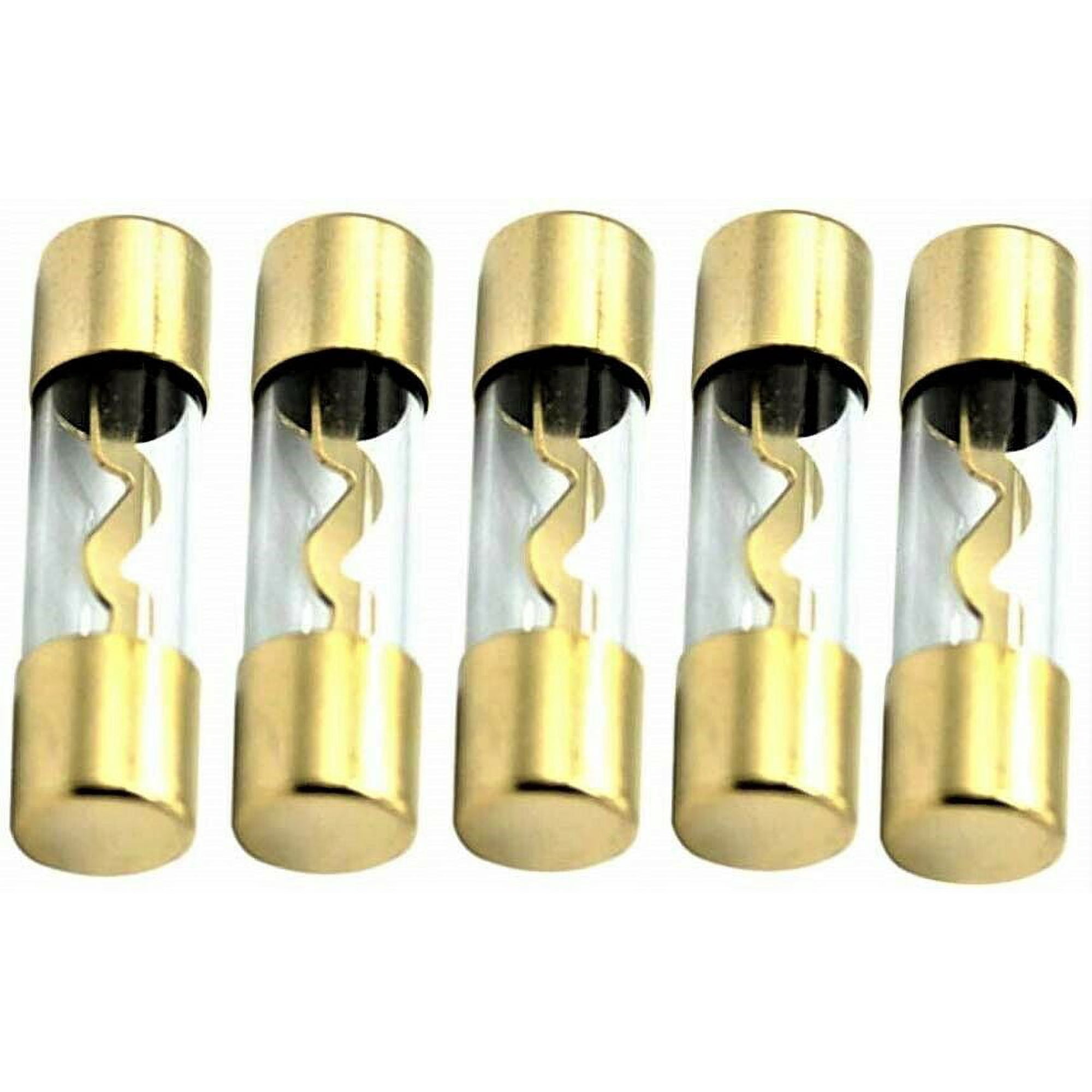 American Terminal AGU-80-5 5 pcs AGU 80 Amp Standard Gold Glass Fuses Tube for Car Auto Audio Power Safety Protect Radio Amplifier Home Marine Installation