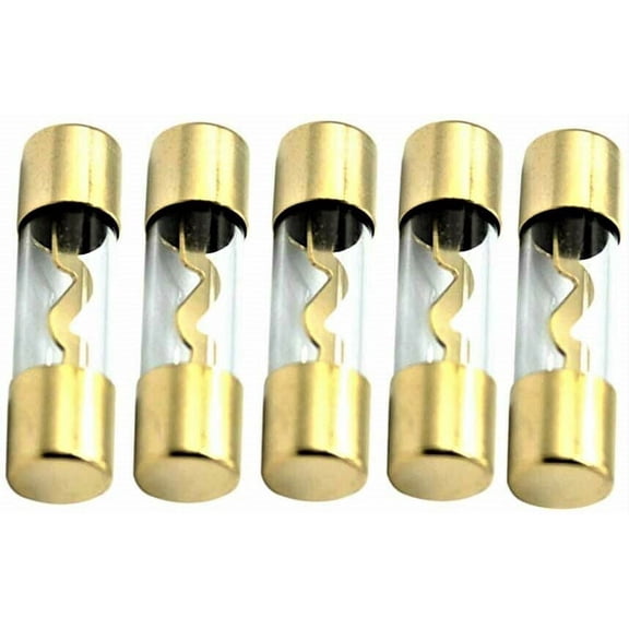 American Terminal AGU-80-5 5 pcs AGU 80 Amp Standard Gold Glass Fuses Tube for Car Auto Audio Power Safety Protect Radio Amplifier Home Marine Installation