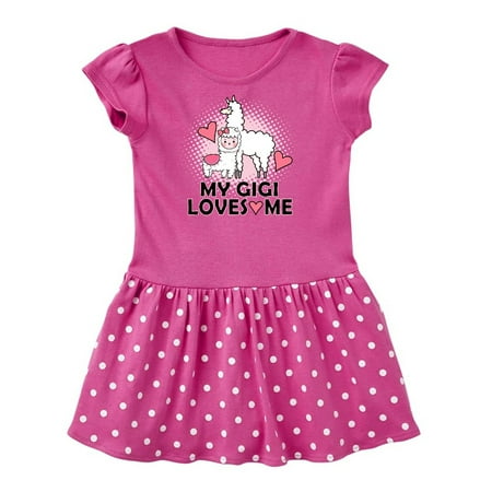 

Inktastic My Gigi Loves Me Llama Gift Baby Girl Dress