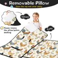 thumbnail image 3 of Rooster and Flower White Pattern Teens Toddler Nap Mat with Pillow, Sleeping Mat Bag for Preschool Daycare 51"x22", 3 of 6
