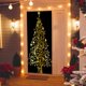 thumbnail image 4 of Decoración navideña para puerta, cubierta navideña de Papá Noel, pancarta navideña colgante para puerta, fondo dorado de árbol de Navidad, envoltura colgante para puerta de entrada, decoración, 4 of 5