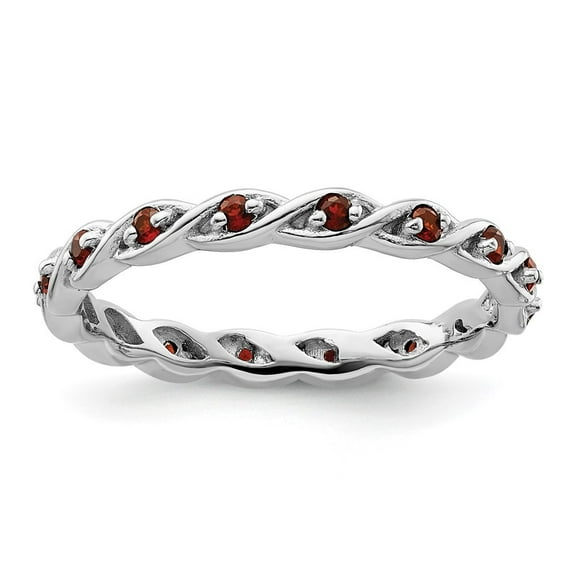 Auriga 925 Sterling Silver Garnet Ring for Women Size- 10