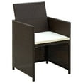 thumbnail image 3 of vidaXL 4 Piece Patio Lounge with Cushions Set Poly Rattan Brown, 3 of 11