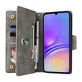 thumbnail image 2 of Allytech Samsung Galaxy A05 Wallet Case with Zipper Pocket, Luxury PU Leather Flip Cover with Card Slots & Wrist Strap, Shockproof Kickstand Magnetic Buckle Protective Case for Women Men, Gray, 2 of 15