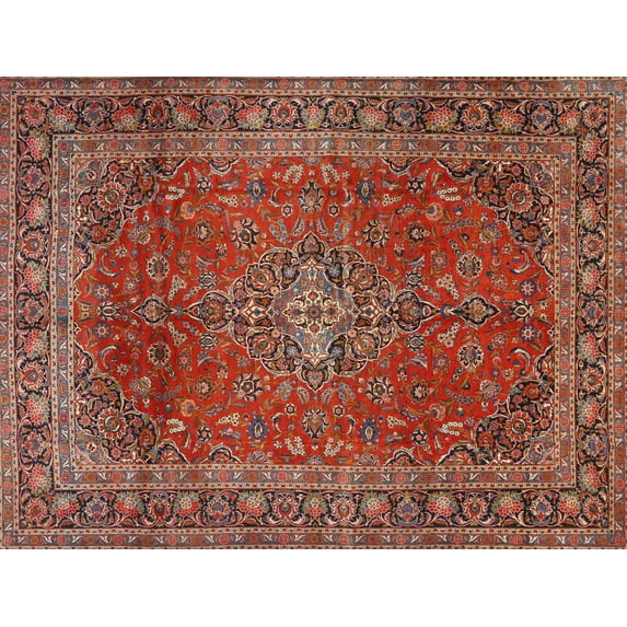 Ahgly Company Indoor Rectangle Traditional Orange Salmon Pink Medallion Area Rugs, 2' x 4'