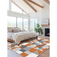 thumbnail image 2 of Nordic Retro Area Rug for Bedroom 5x7 Ft Orange Grey Geometric Abstract Art Super Soft fuzzy Throw Rug Non-Slip Fluffy Plush Indoor Floor Carpet for Living Room Nursery Home Decor, 2 of 8