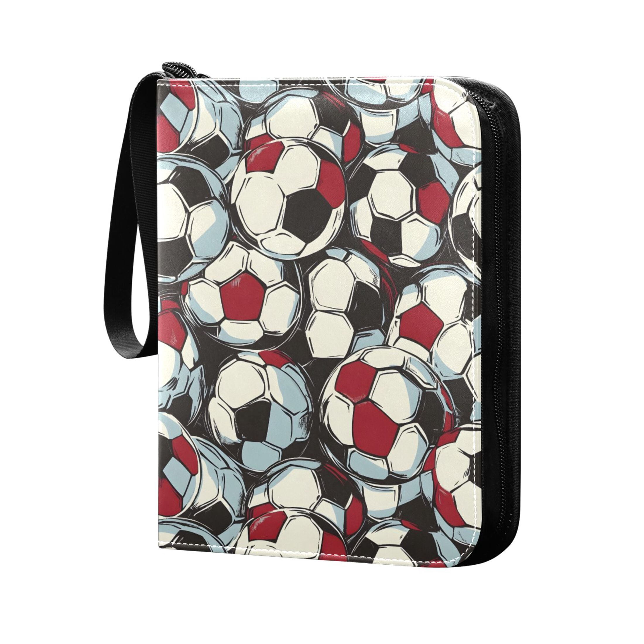ALAZA Football Soccer Ball Trading Card Binder 4 Pocket Cards Collection Album 400 Folder Holder