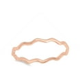 thumbnail image 4 of CHOOSE YOUR COLOR Rose Gold-Tone Wave Zig Zag Stackable Thin Ring Sterling Silver Band 925 Female Size 7, 4 of 4
