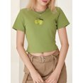 thumbnail image 4 of Musuos Women's Summer Crop Tops Tight Fitted Round Neck Short Sleeve Short T-Shirts Tops for Daily Casual, 4 of 10