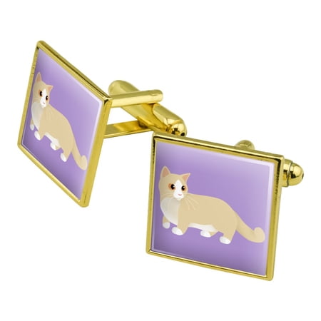 Munchkin Cat Square Cufflink Set - Silver or Gold