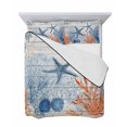 thumbnail image 7 of Quilts Queen Size Bedding Set, Navy Blue Coastal Lightweight Quilted Comforter, Nautical Summer Beach Ocean Coral Wooden Reversible Bedspread Coverlet with Pillow Covers for All Season, 90" x 96", 7 of 7