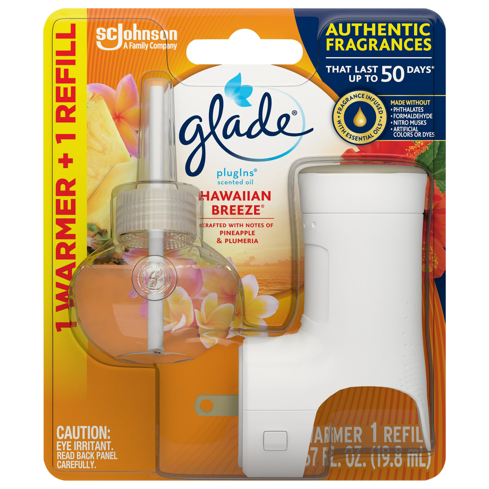 Glade PlugIns Scented Oil Starter kit, Air Freshener, Hawaiian Breeze®, 1.34 oz