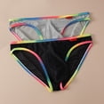 thumbnail image 4 of Yaoyar Mens Ice Silk Mesh Summer Briefs Solid Color Underwear Low Rise Quick Dry Sheer Netting Lightweight Fabric for Casual Summer Wear Briefs,Black,L, 4 of 6