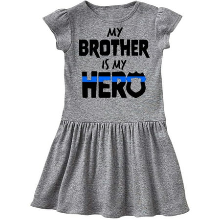 

Inktastic My Brother is my Hero Police Officer Family Gift Toddler Girl Dress
