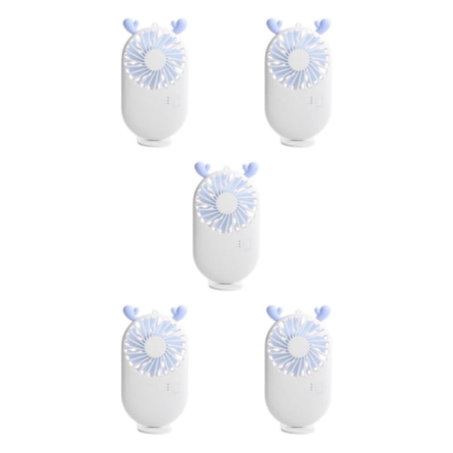 Guardoinrt Portable Mini Fan Handheld Personal USB Table Pocket Rechargeable Fans White Deer 5Set