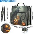 thumbnail image 4 of 3 Ring Zipper Binder with Shoulder Strap Waterproof Trapper Keeper 2 Inch D-Ring 500 Sheets Capacity Raven Bird and Pumpkins, 4 of 7