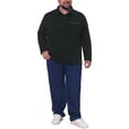 thumbnail image 2 of INSPIRE CHIC Men's Big & Tall Chest Pocket Long Sleeve Office Business Polo Shirt XL Black, 2 of 4