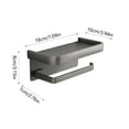 thumbnail image 3 of Toilet Paper Holder with Shelf - Aluminum Alloy Toilet Paper Holder Wall Mount Toilet Roll Holder - Self Adhesive Wall Mount Toilet Paper Roll Holder, for Bathroom, Washroom, Kitchen, RV(Gray), 3 of 6