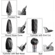 thumbnail image 4 of 5pcs Kit Tungsten Carbide Rotary Burrs Double Cut 6mm Shank 10mm Head Dremel Tool Drill Electric Sander, 4 of 5