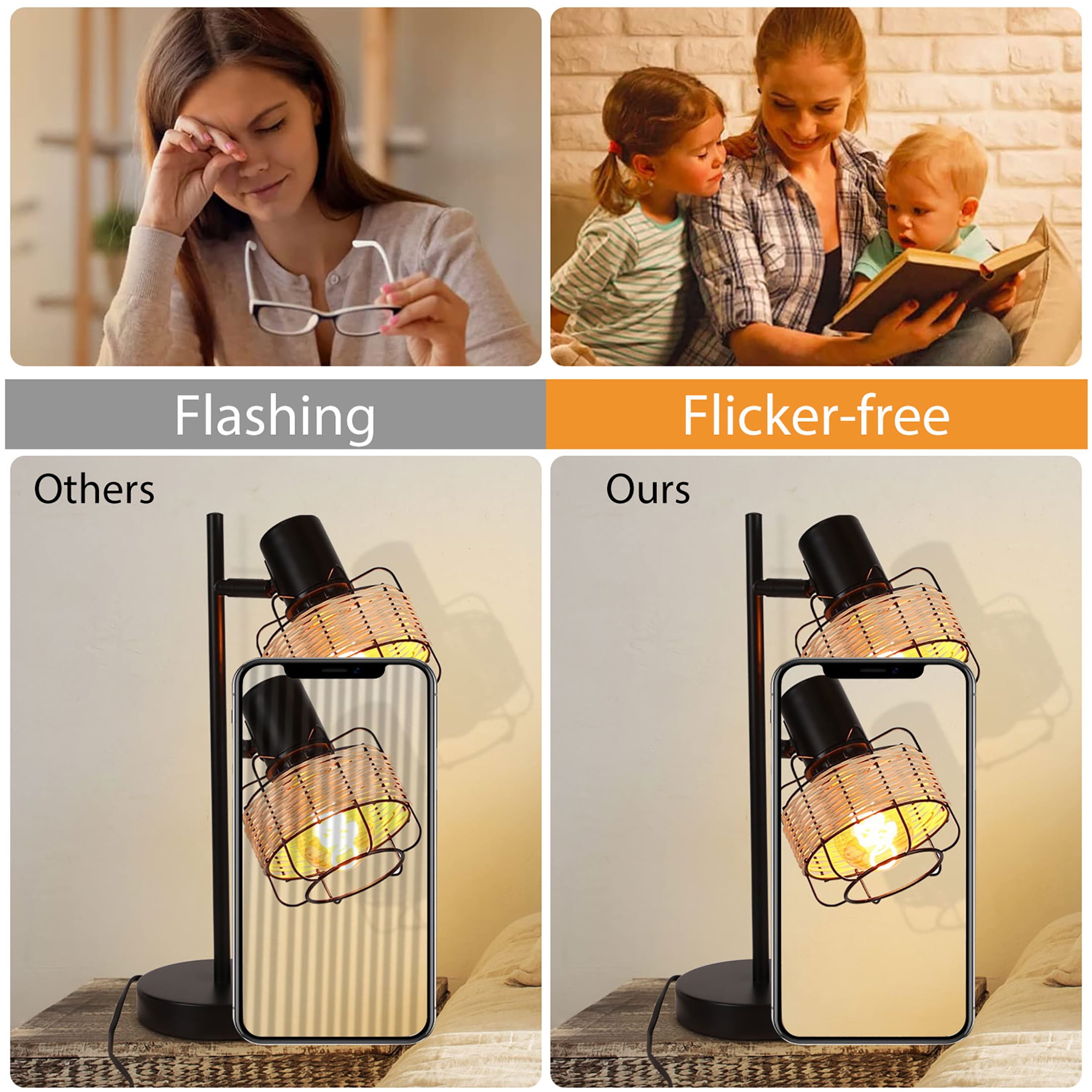Edison Light Bulbs Dimmable 4W(40W Equivalent) - Warm White 2400K LED Vintage Light Bulbs,E26 Base,300LM, Antique Filament Amber Light Bulbs for Home,Cafe,Bar,Bedroom,6-Pack