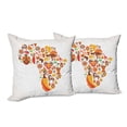 thumbnail image 6 of Ambesonne African Throw Pillow Cover 2 Pack, Map, 24", Orange Brown, 6 of 6