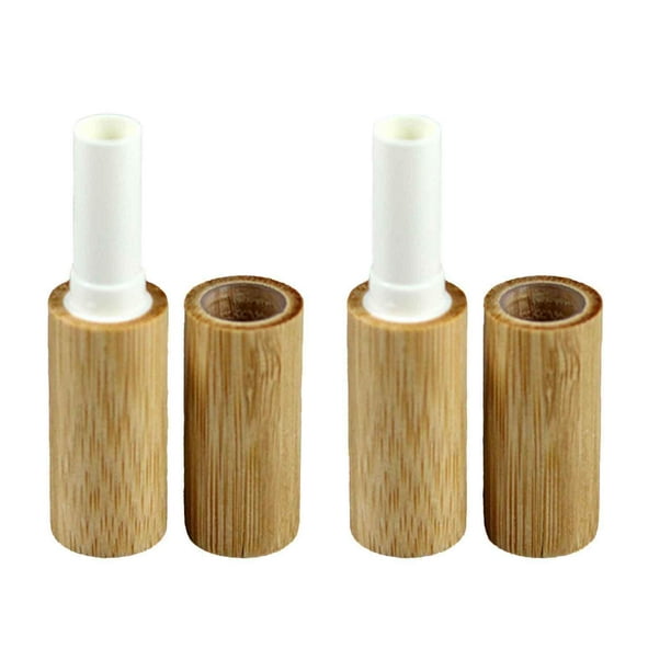 2 unidades de botellas de brillo de labios, tubos de bálsamo labial, carcasa de bambú, botellas vacías de aceites labiales de 2,8G para regalo de San
