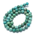 thumbnail image 2 of Natural HuBei Turquoise Beads Strands Faceted Round 7.5~8mm Hole: 0.7~0.8mm 53pcs/strand 15.28~15.51 inch(38.8~39.4cm), 2 of 3