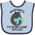 thumbnail image 3 of Inktastic Save Earth It's the Only Planet with Cats with Black Cat Boys or Girls Baby Bib, 3 of 4