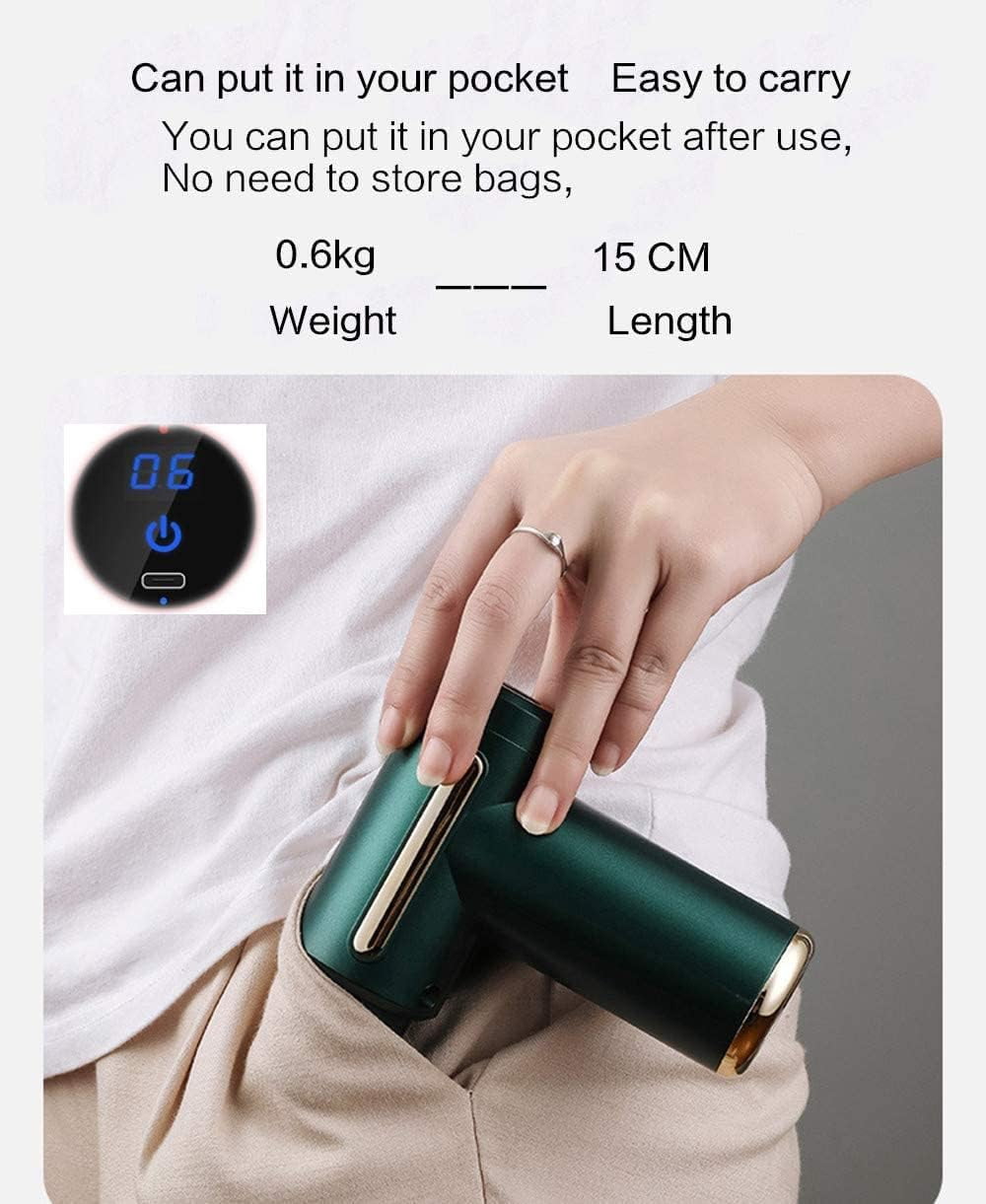 Muscle Massage Gun, Massage Gun Mini Portable Electric Deep Tissue Percussion Massager for Pain Relief, 6 Speed Quiet Body Fascia Gun Handheld Muscle Massager for Athletes with 4 Massage Head