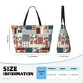 thumbnail image 4 of Xecao Patchwork In Country Style for versatile beach bag for women includes zipper pockets and waterproof material, ideal for vacations and adventures., 4 of 7