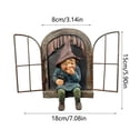 thumbnail image 3 of SUYOLL Outdoor Garden Gnomes Windows Sculpture Decorative Statue Art Figurine For Patio Yard Weather Stone Finish Ornament, 3 of 6