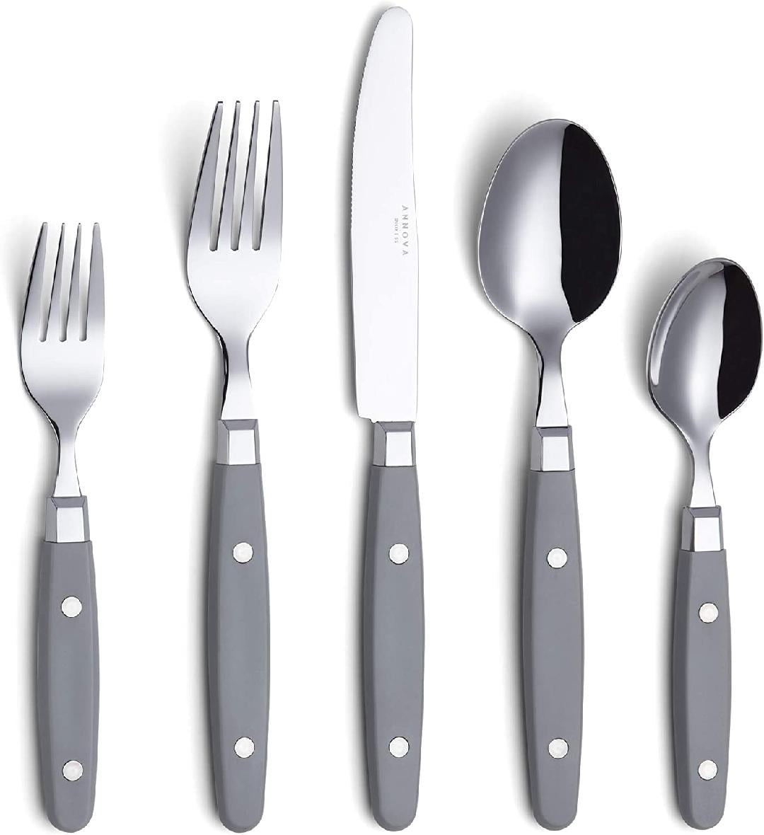 Silverware Set 20 Pieces Stainless Steel Cutlery Color Handle With ...