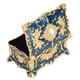 thumbnail image 4 of Joyero vintage Mini estilo europeo antiguo joyero Metal esmalte anillo collar pendiente organizador oro azul, 4 of 5