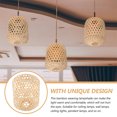 thumbnail image 4 of HEALEEP basket lamp shade Pendant Lamp Cover Bamboo Dust Cover 1Pack, 4 of 8