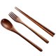 thumbnail image 3 of 6 Pcs 1 Set Exquisite Kitchen Utensils Reusable Silverware Set Forks (Brown), 3 of 3