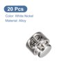 thumbnail image 3 of Uxcell 20pcs Double Hole Metal Spring Cord Locks Round Toggle Stoppers Stop Sliding Cord Fasteners Locks, White Nickel, 3 of 5
