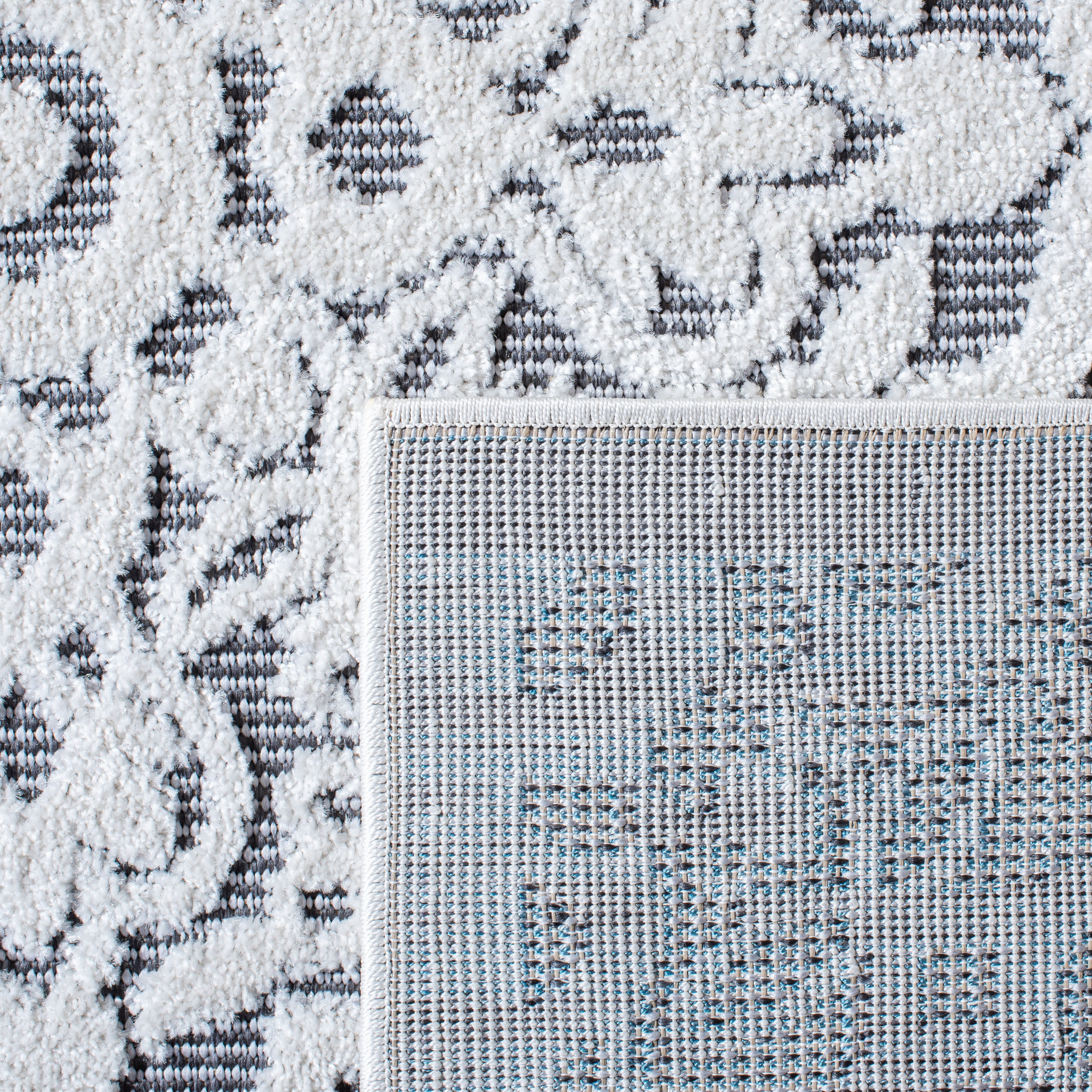 SAFAVIEH Cabana Henrika Ivory/Grey 2'2"X9' Runner Indoor/Outdoor Area Rug Ivory/Grey, 6'7" x 6'7" Square