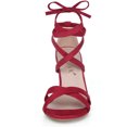 thumbnail image 3 of BLISSFUL STEP Women's Solid Color Lace up High Block Heeled Sandals, 3 of 7