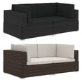 thumbnail image 5 of vidaXL 2 Seater Sofa Couch with Cushions Patio Wicker Love Seat PE Rattan, 5 of 11