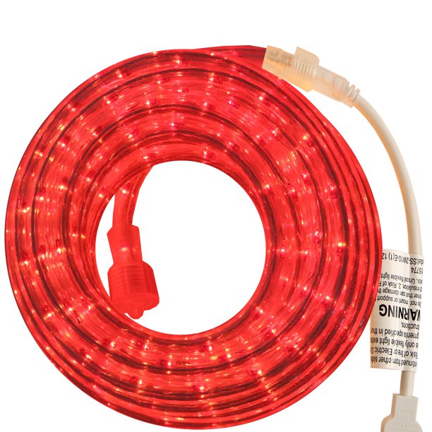 PERSIK Red Rope Light Outdoor Indoor 18 Feet, 216 RED Incandescent Rope Lights
